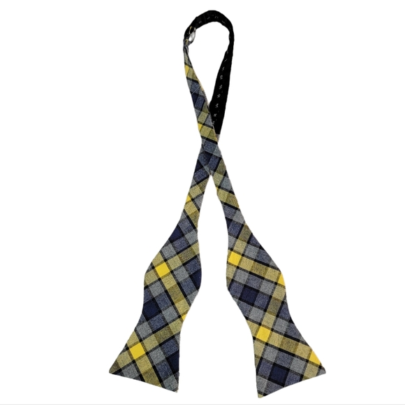 Bow Tie Tuesday Blue/Yellow Plaid Bow Tie - Picture 1 of 8